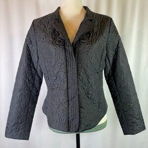 David Brooks Petite Size 8P Black Cropped Quilted Puffer Jacket Lightweight